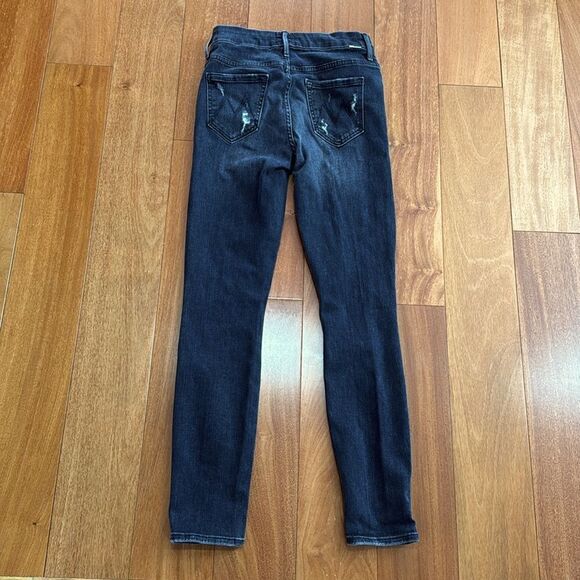 Mother High Waisted Looker Ankle Leave The Light On Black Denim size 25 - Picture 7 of 13